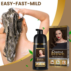 COSMTEK Chestnut Brown Shampoo foam showing even color distribution.