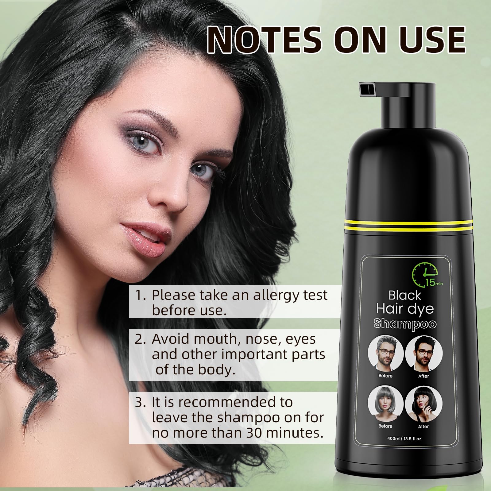 COSMTEK grey coverage 3in1 effect on white to gray hair.