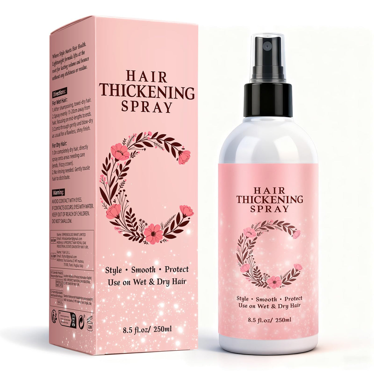COSMTEK Hair Thickening Spray bottle closeup for instant root lift