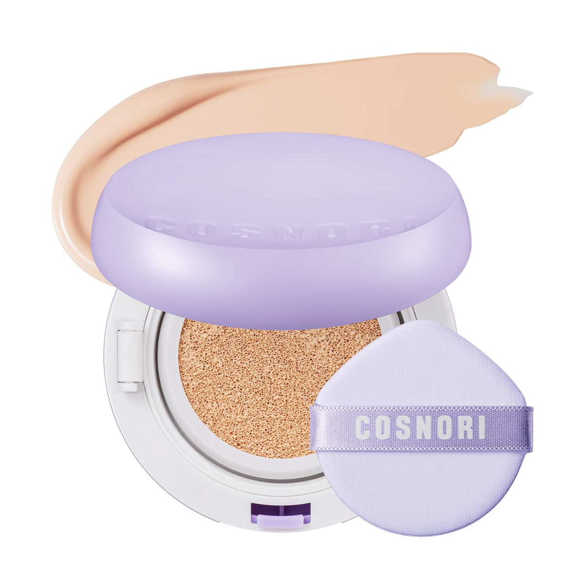 COSNORI Panthenol Barrier Cushion Ivory covers pores with lasting dewy glow.