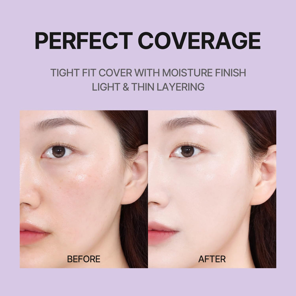 COSNORI cushion for seamless touch-ups without cakiness or settling.