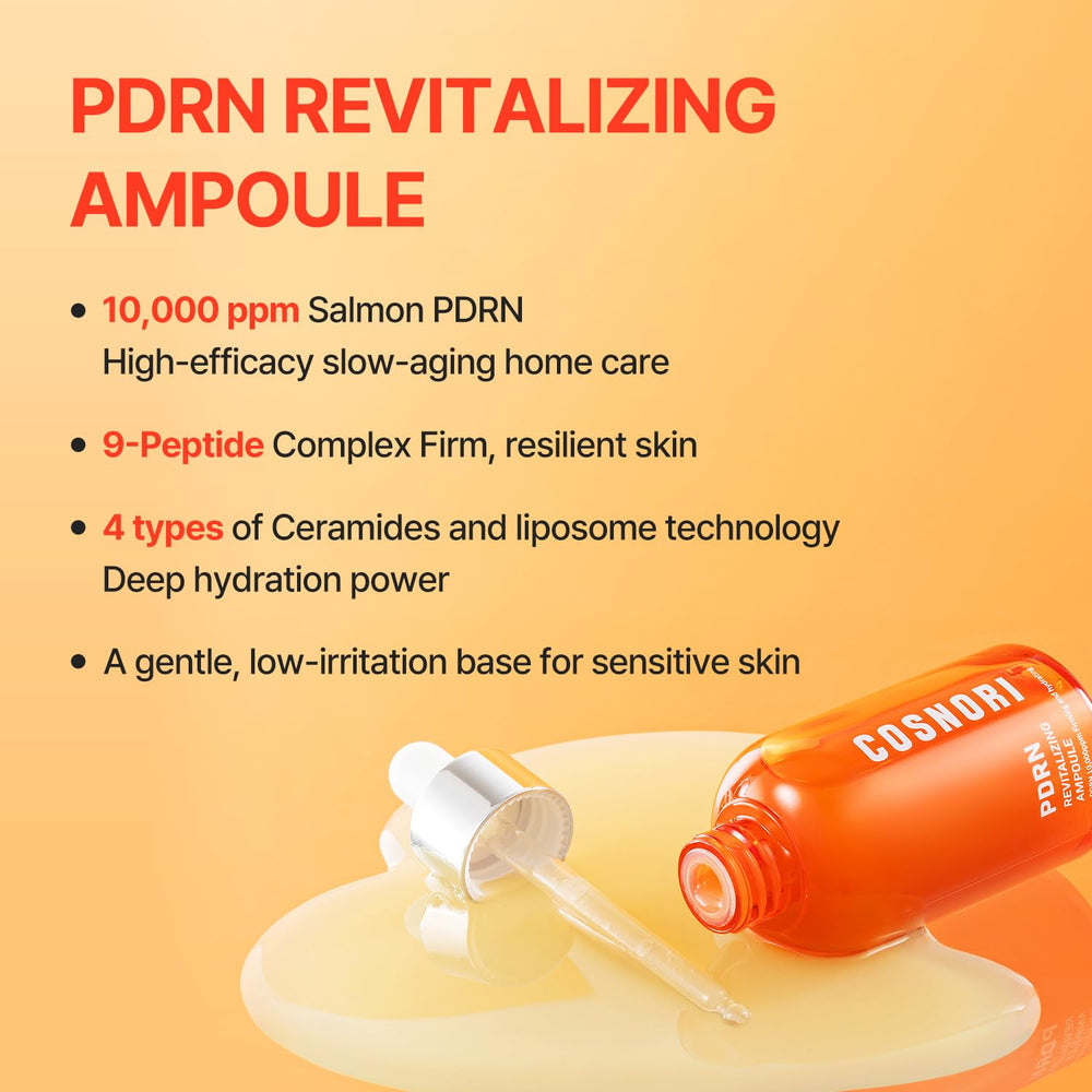 Cosnori PDRN ampoule dropper in action for precise application and absorption