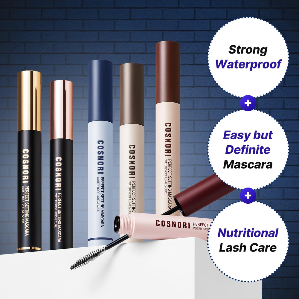COSNORI Perfect Setting Mascara shows long lashes with natural curl after application.