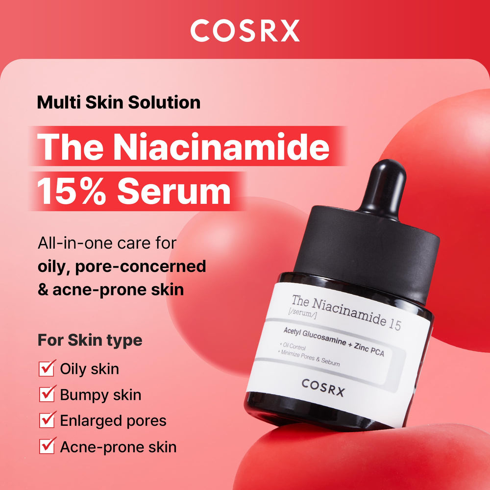 COSRX Niacinamide serum texture swatch showing even skin tone benefits
