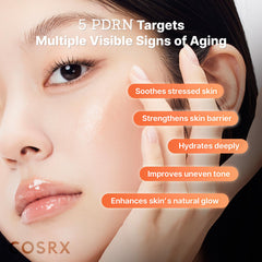 COSRX 5PDRN B5 Toner liquid glow visible on skin during application.