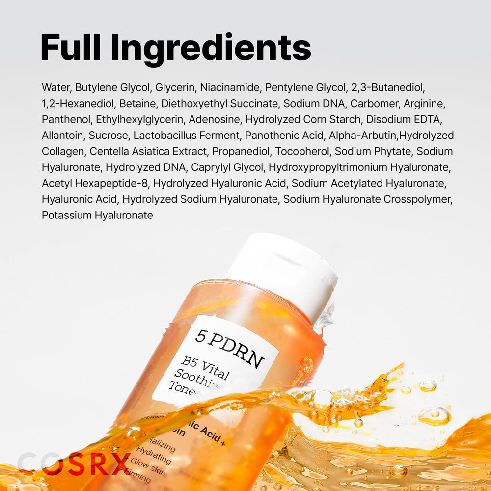 COSRX 5PDRN B5 Toner routine setup with other skincare products.