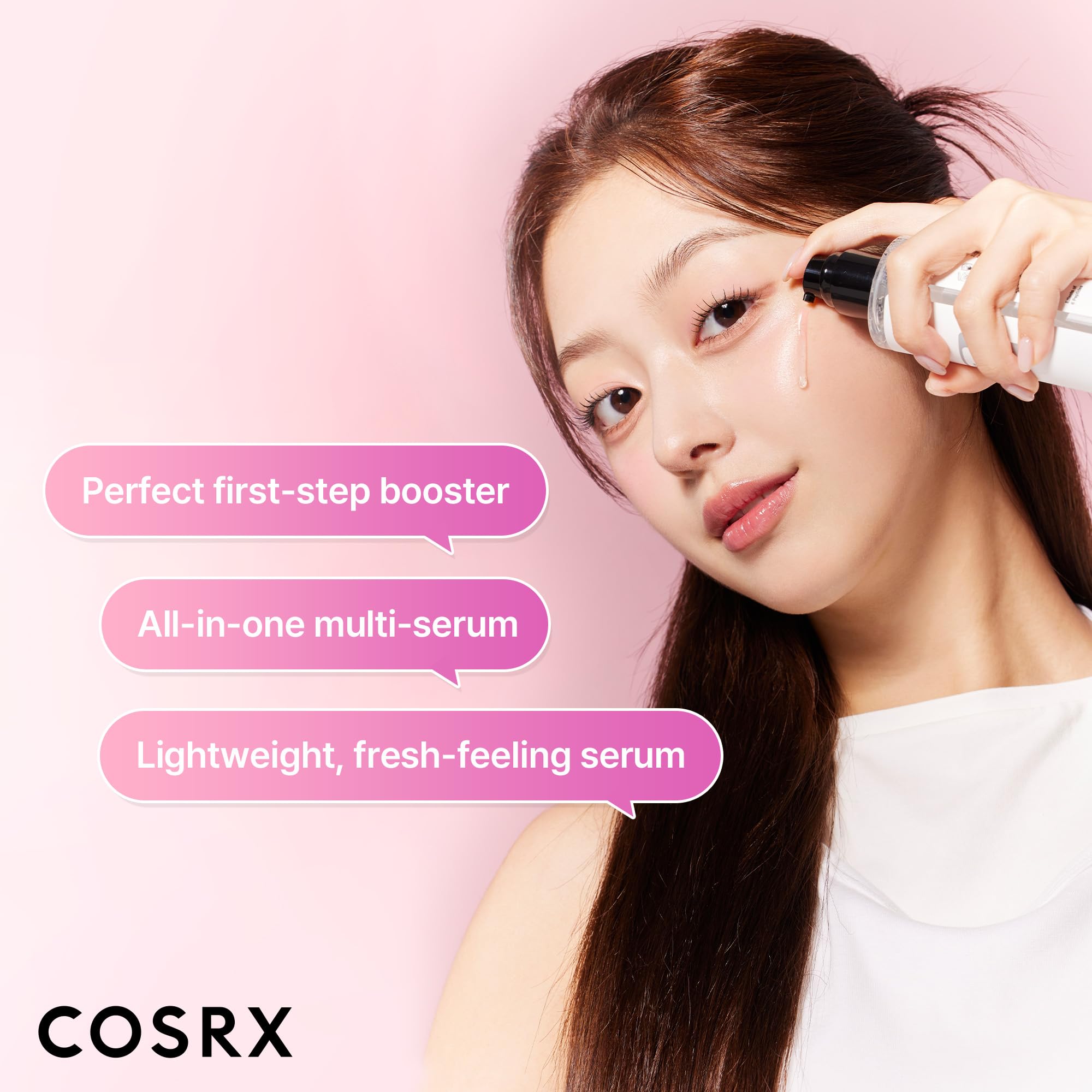 COSRX booster serum layered with moisturizer in a skincare routine