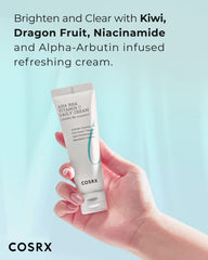 COSRX AHA BHA Vitamin C cream texture close-up showing lightweight hydration.