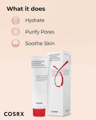 COSRX AC Collection ingredients label highlights gentle, green-grade formula