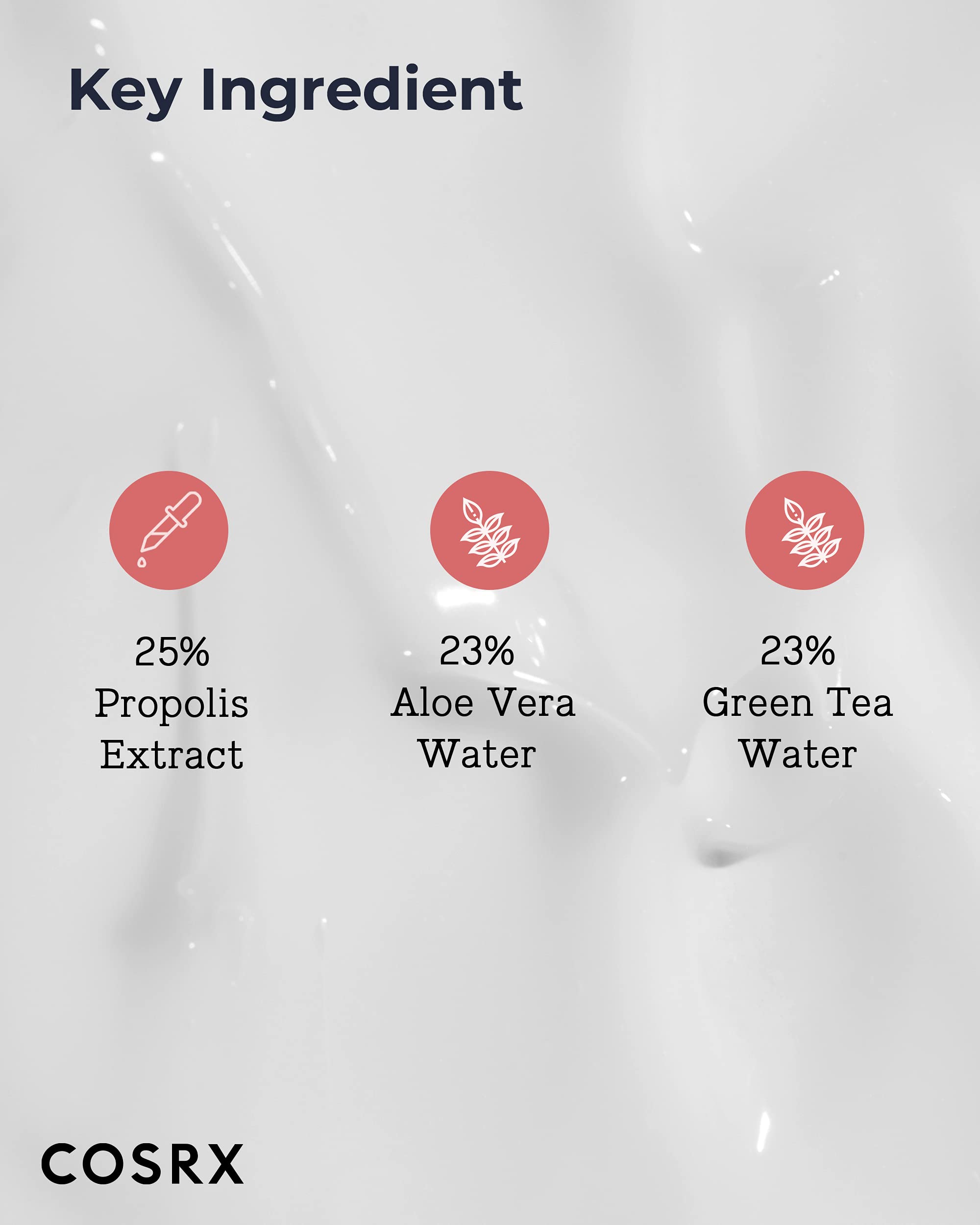 COSRX AC Collection texture swatch shows light, non-sticky feel