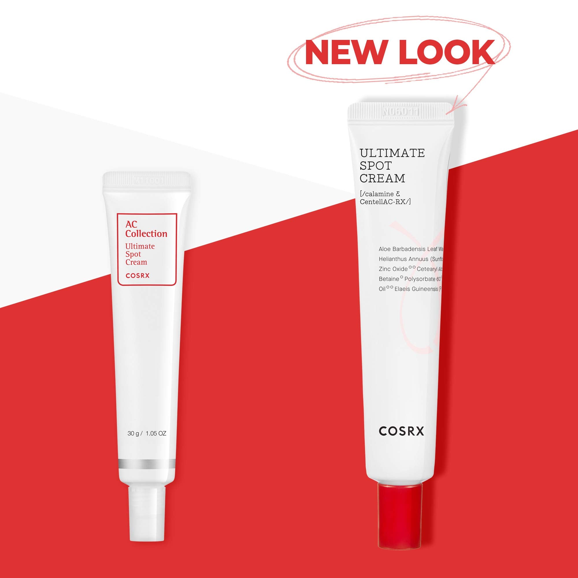 COSRX AC Collection Ultimate Spot Cream packaging shows a clean, paraben-free formula.