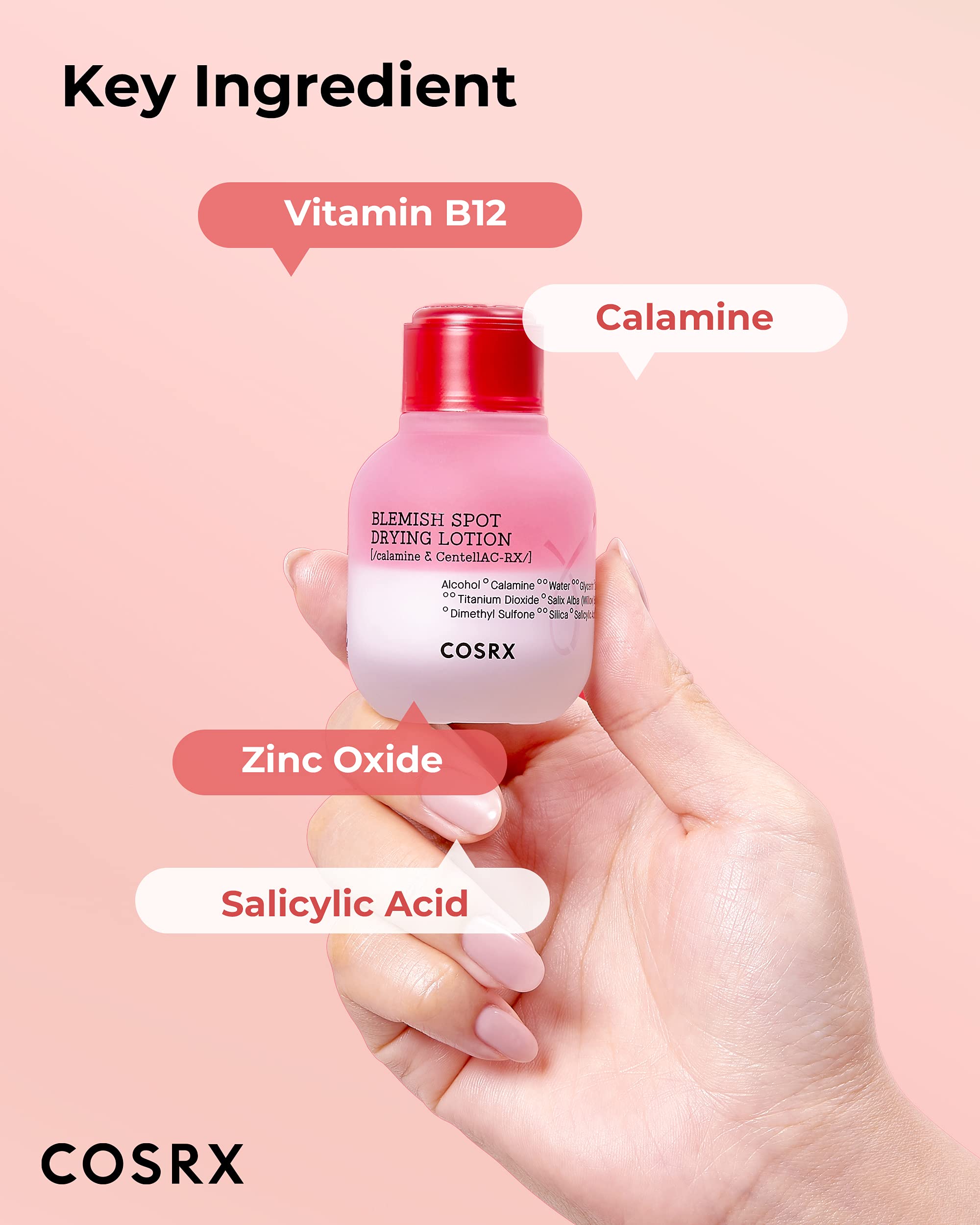 Packaging photo emphasizes COSRX hypoallergenic and dermatologist-tested standards for sensitive skin.