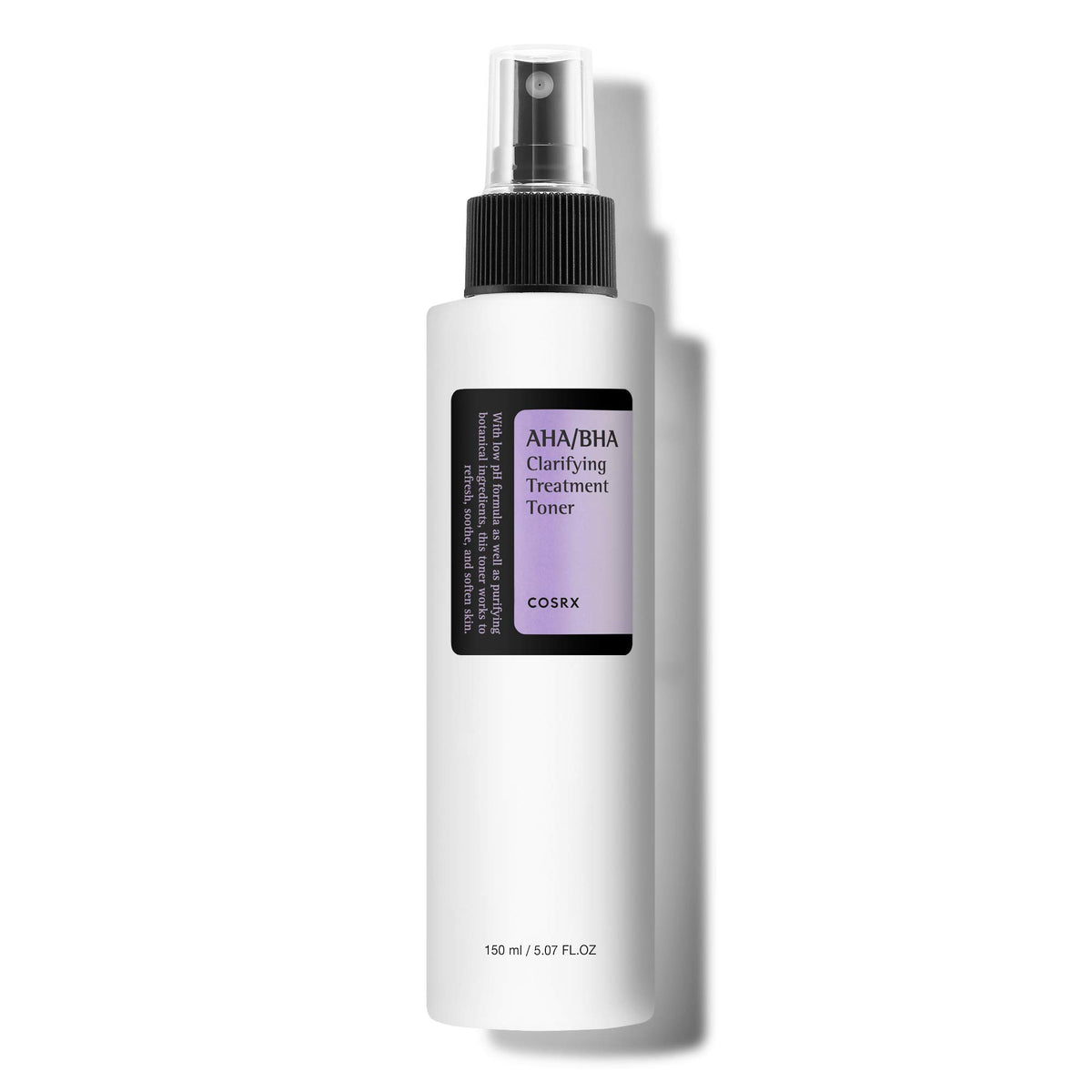 COSRX AHA/BHA Treatment Toner bottle showing gentle exfoliation for smoother skin