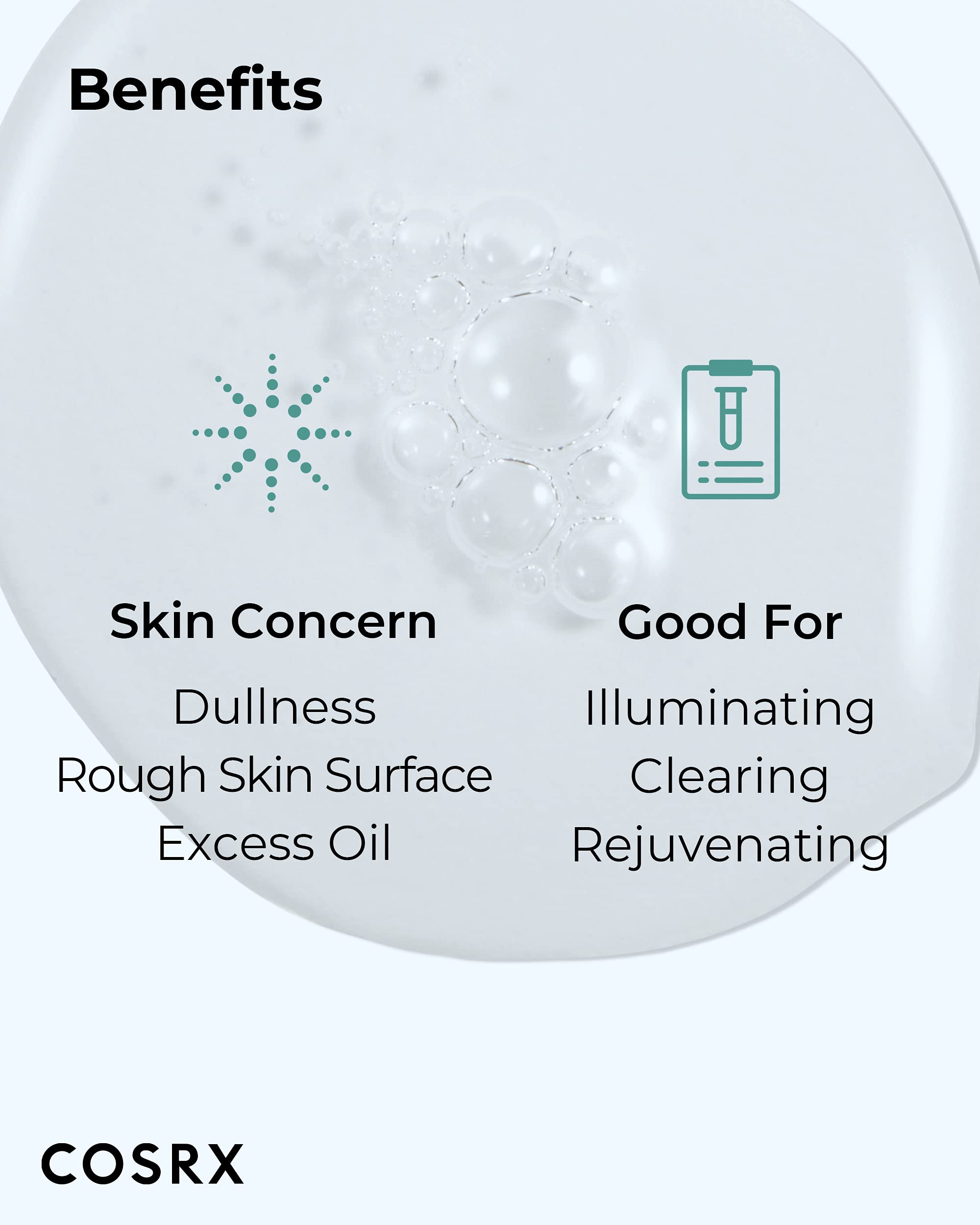 COSRX serum application shows smooth layer on skin for daily use