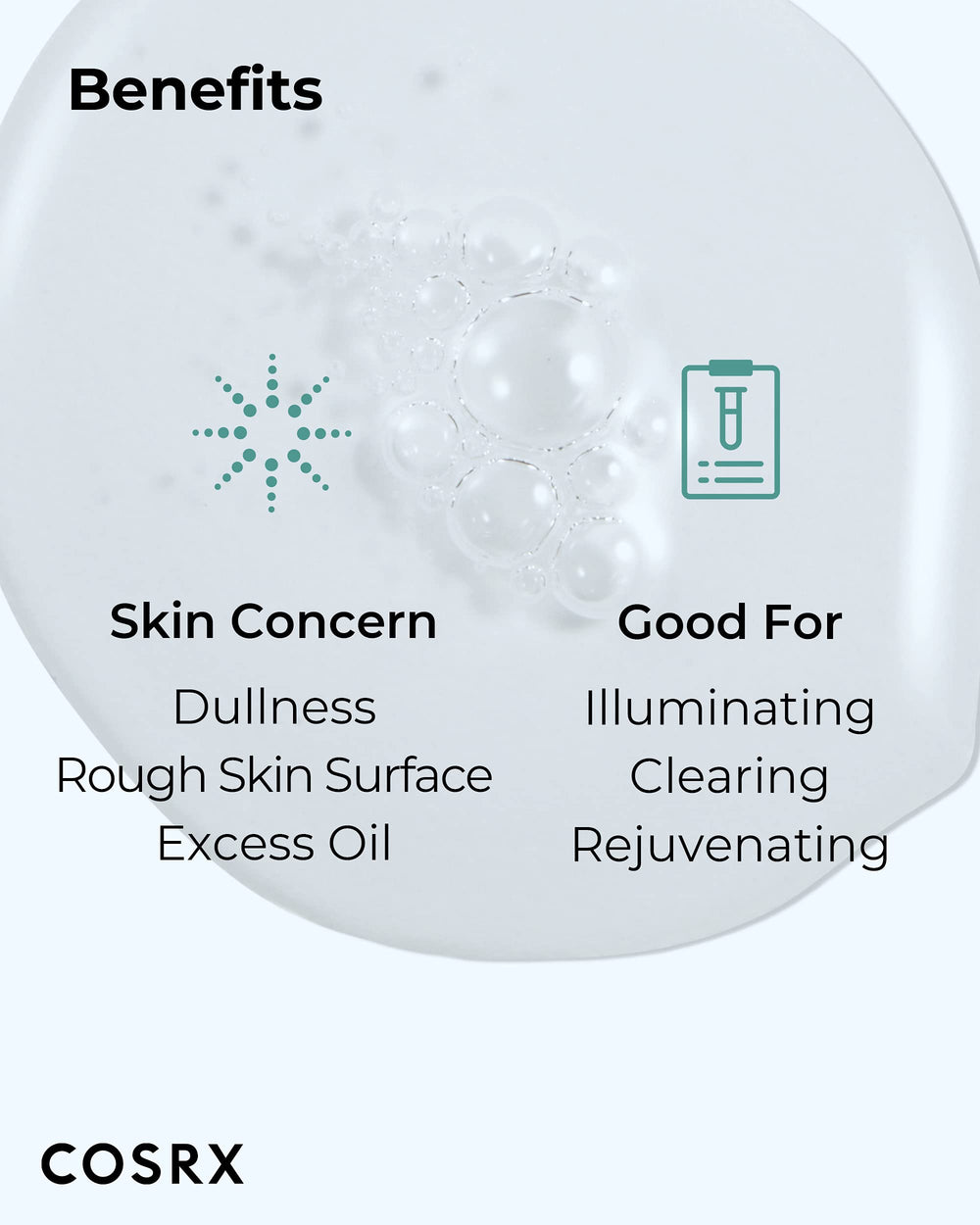 COSRX serum application shows smooth layer on skin for daily use