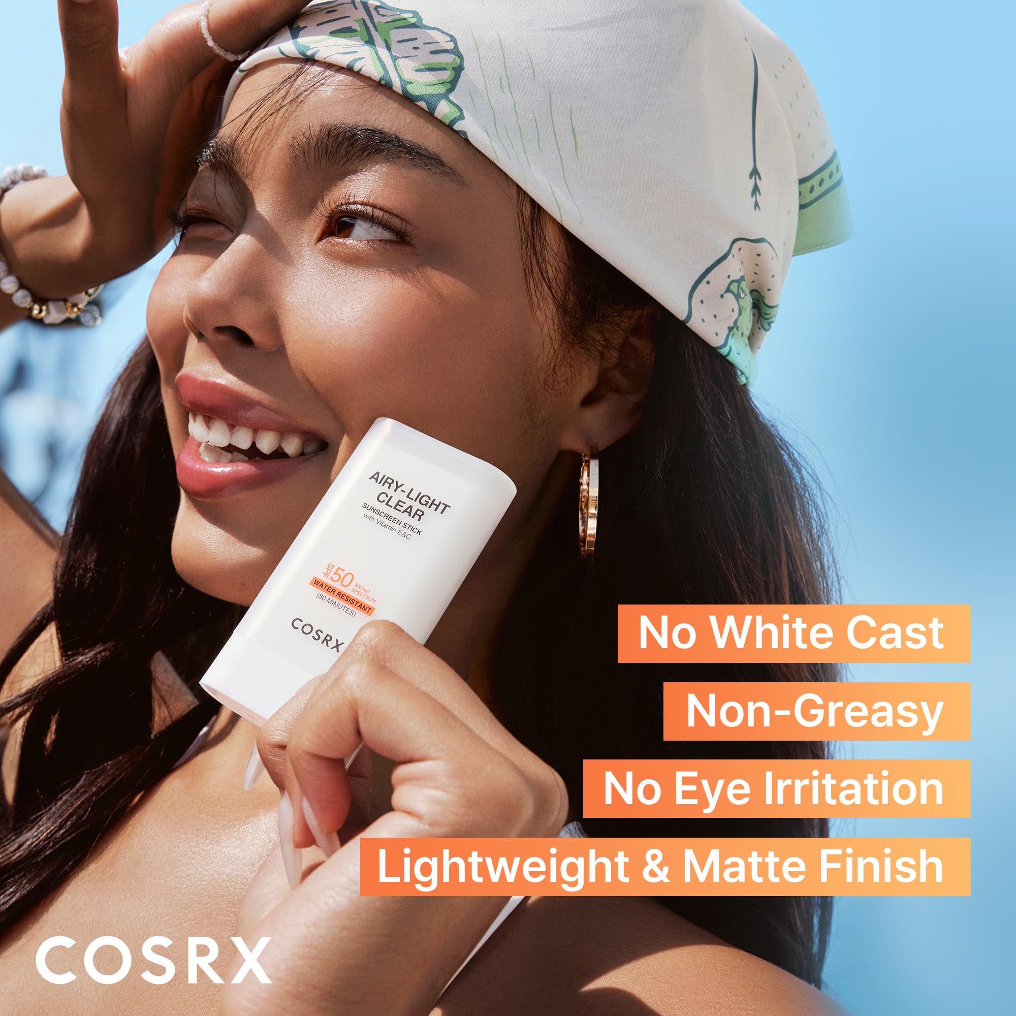 COSRX Airy-Light sunscreen applying on skin enables quick reapplication during errands.