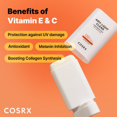 COSRX Airy-Light clear sunscreen stick delivers matte finish and oil control.