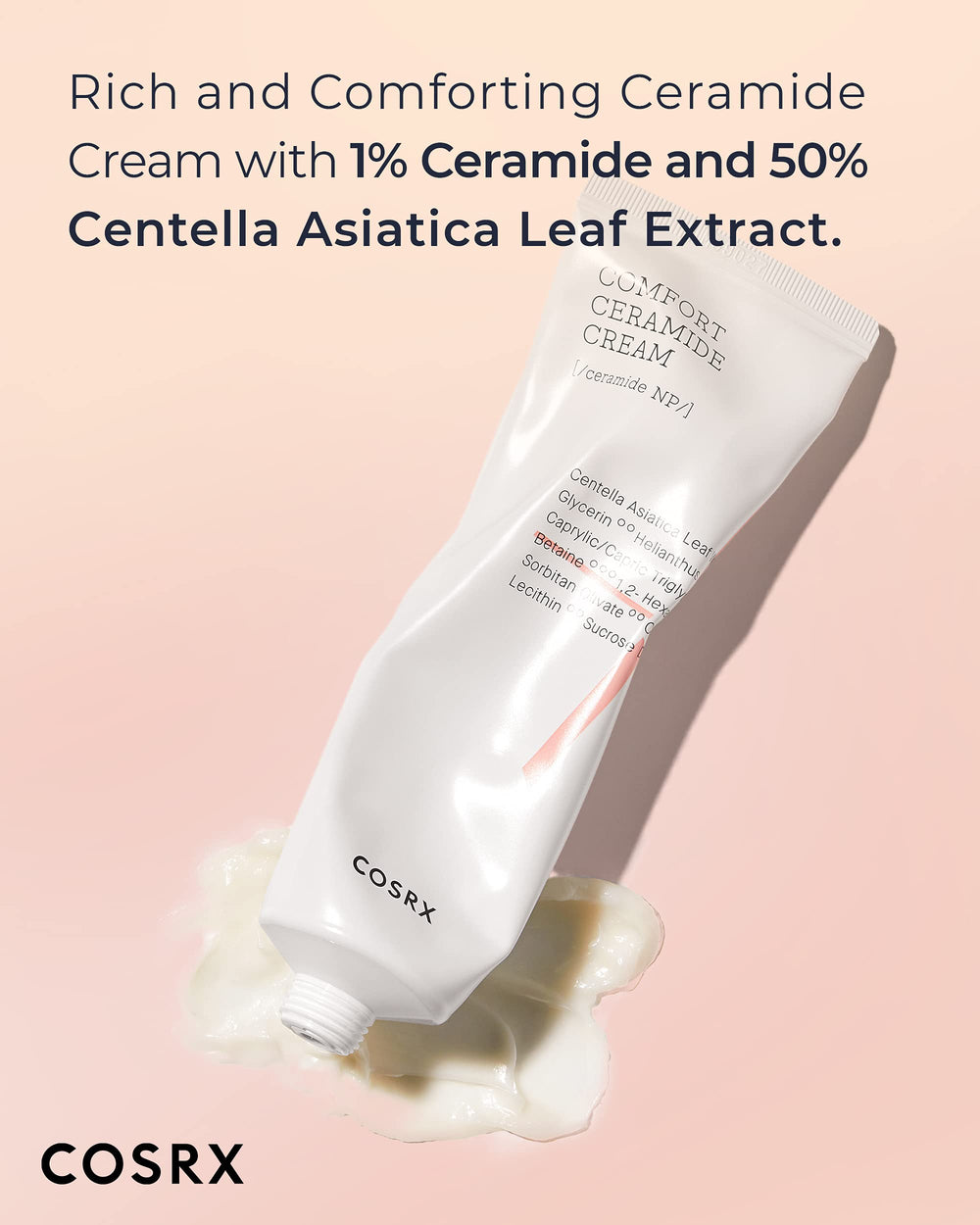 Close-up of COSRX Balancium Cream texture showing smooth, lightweight hydration.