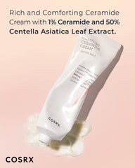 Close-up of COSRX Balancium Cream texture showing smooth, lightweight hydration.
