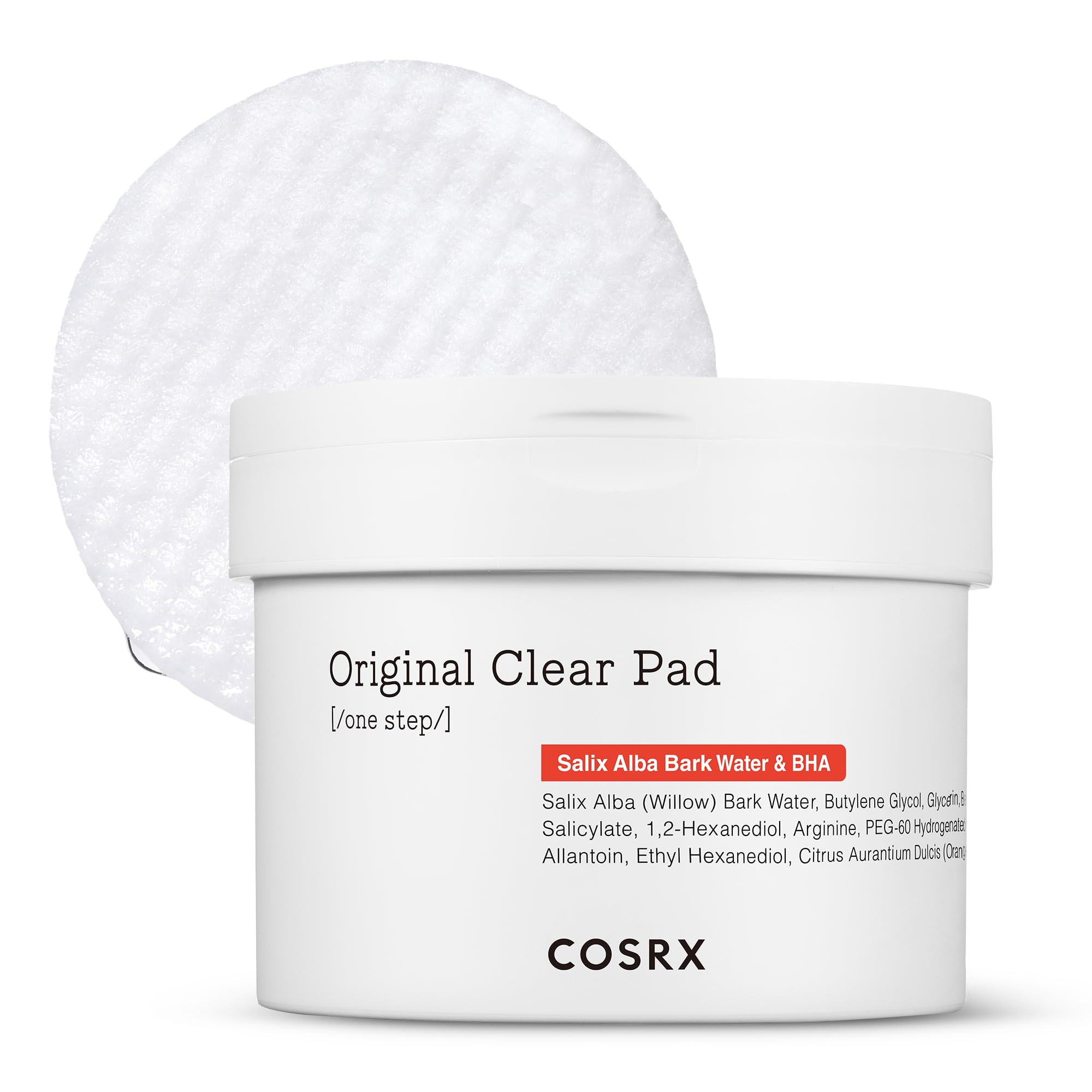 COSRX BHA Toner Pads box packaging for easy daily exfoliation