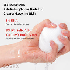 COSRX BHA Toner Pads soft side for toning and moisturization