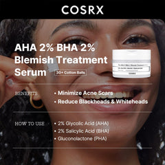 COSRX blemish serum cotton ball soaked for precise dab-on treatment