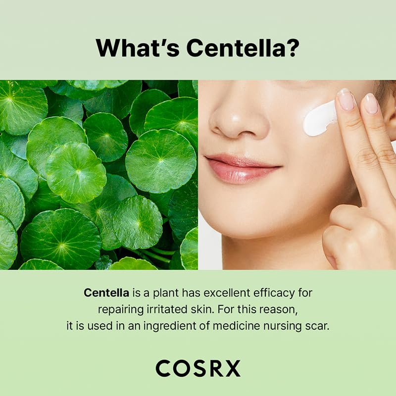 COSRX Centella Blemish Cream swatch on skin for even tone support.