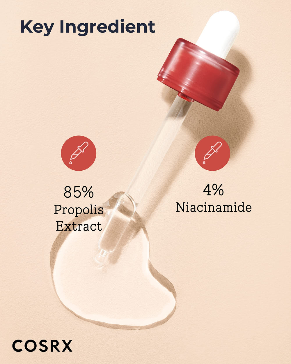 COSRX CentellAC-Rx complex ingredients close-up highlighting Centella-derived components.