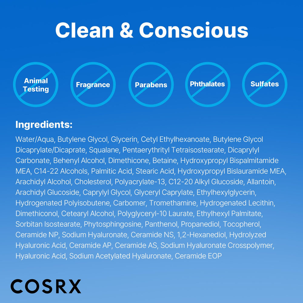 Patch test guidance card included with COSRX Ceramide Skin Barrier Moisturizer