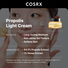 COSRX Full Fit Propolis Light Cream pour reveals quick absorption with no sticky residue