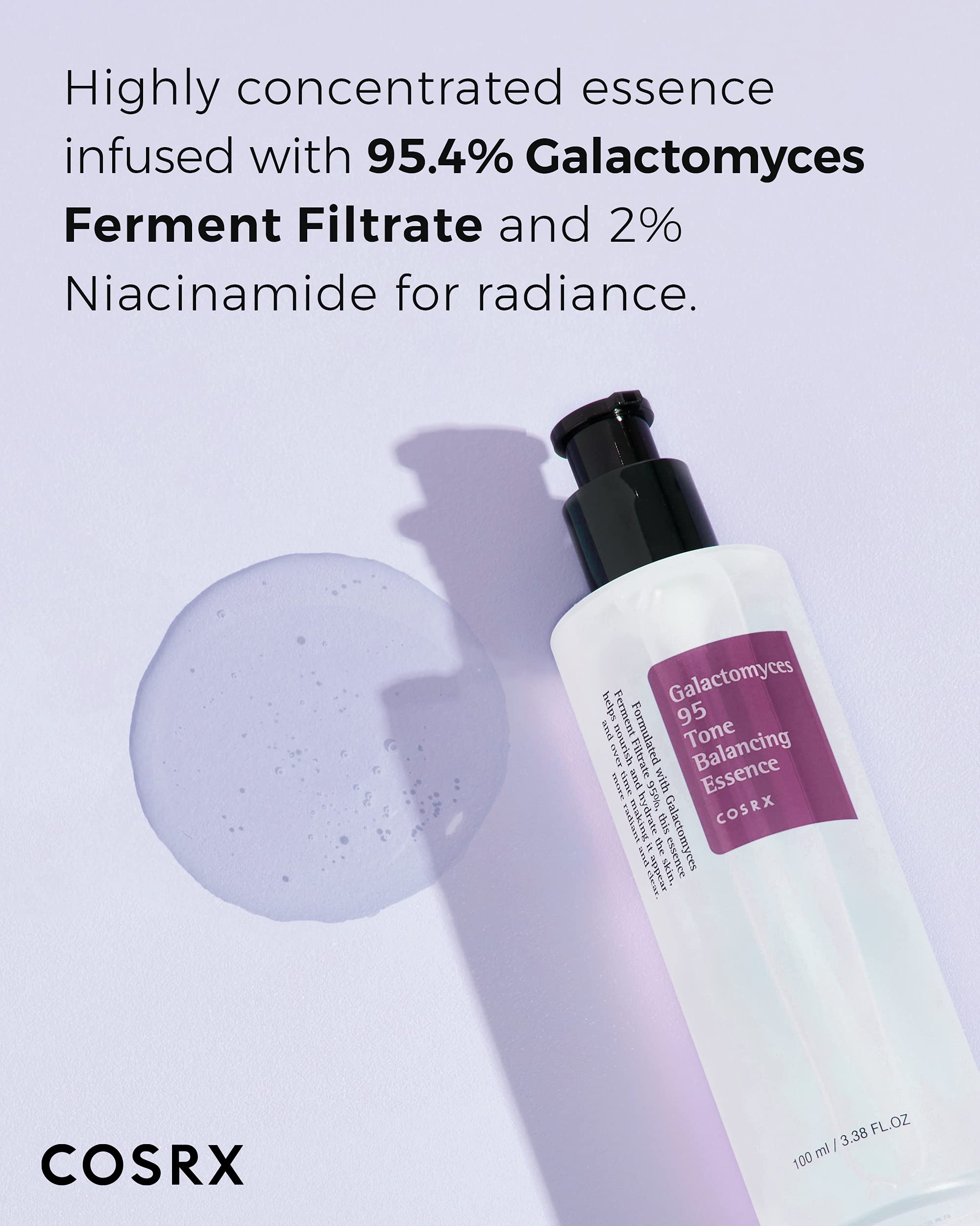 COSRX Galactomyces 95-toner apply routine shows smooth, even layer across the face.