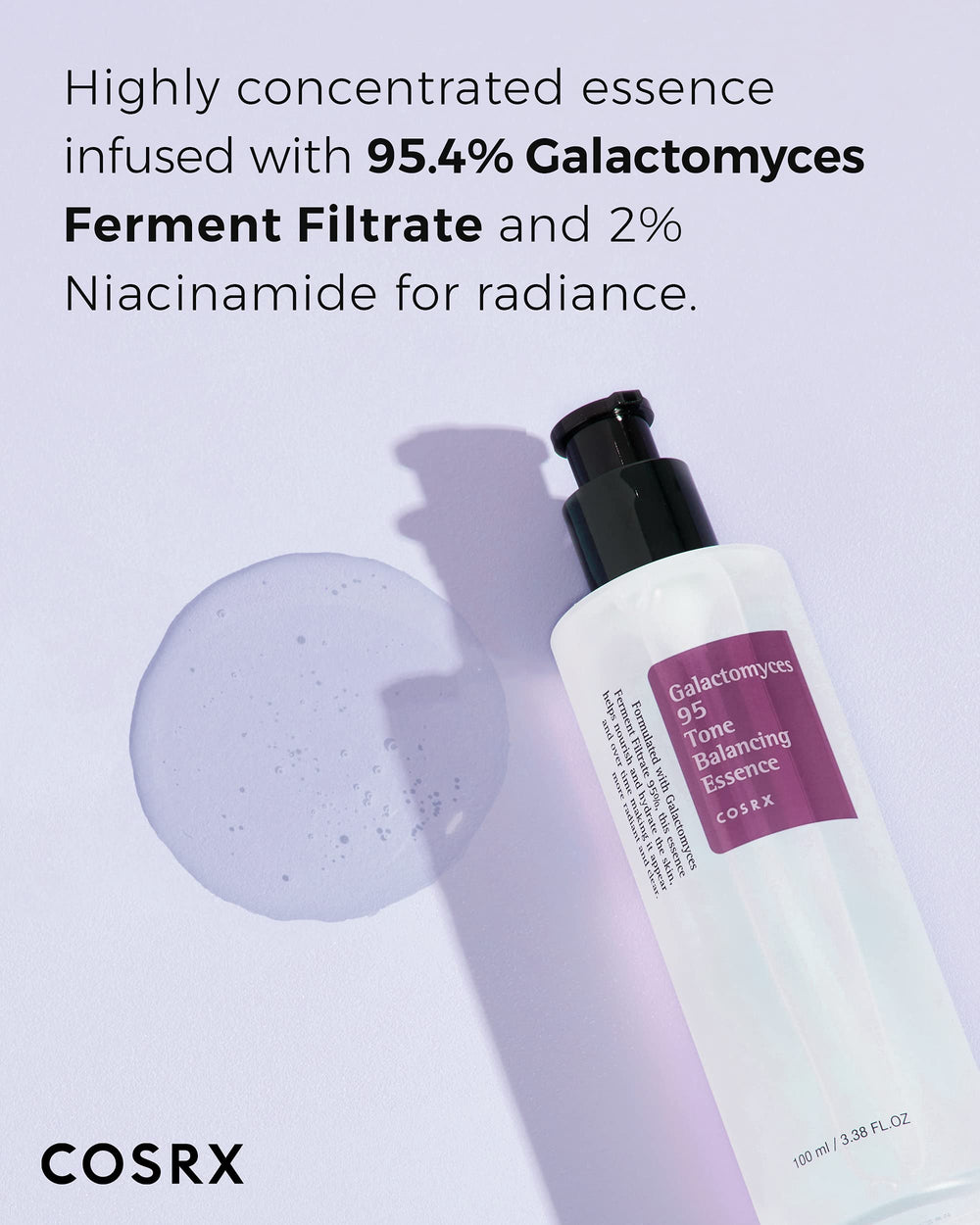COSRX Galactomyces 95-toner apply routine shows smooth, even layer across the face.