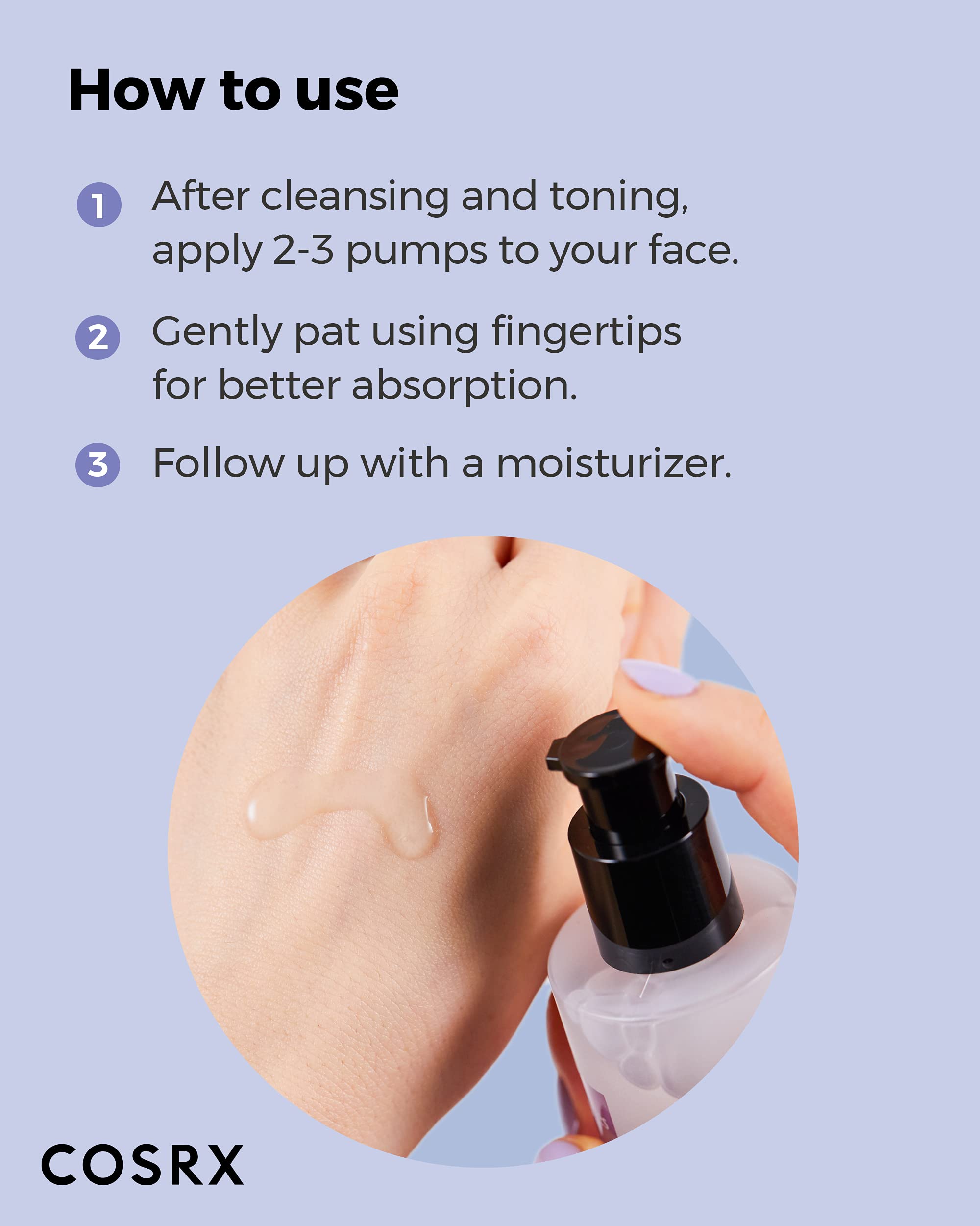 COSRX Galactomyces 95-toner daily-use scene suggests soothing, non-irritating skincare.