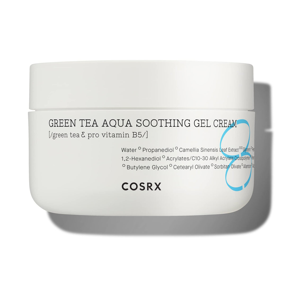 COSRX Hydrium Green Tea Aqua Gel Cream bottle with refreshing hydration for daily use.