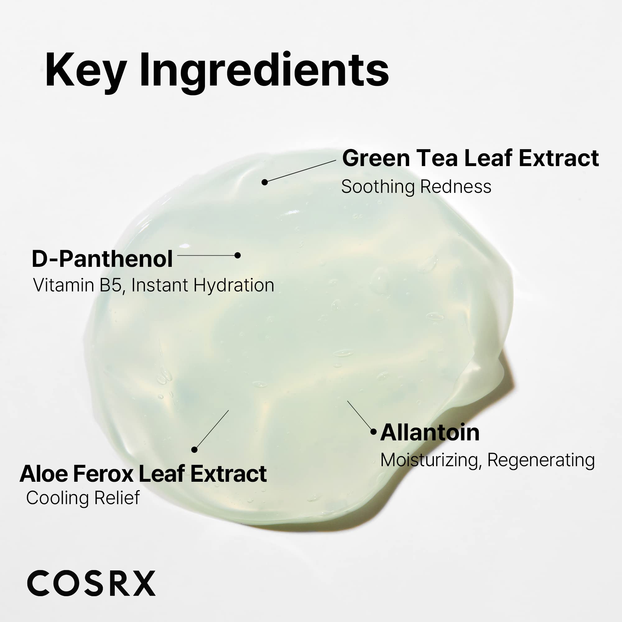 COSRX Hydrium gel-cream texture close-up with light, cooling consistency.