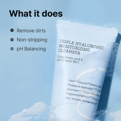 COSRX Hydrium cleanser emulsified foam illustrating mild cleansing texture.