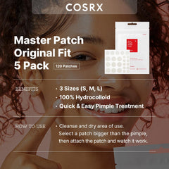 COSRX hydrocolloid patch absorbs fluids while protecting the irritated area.