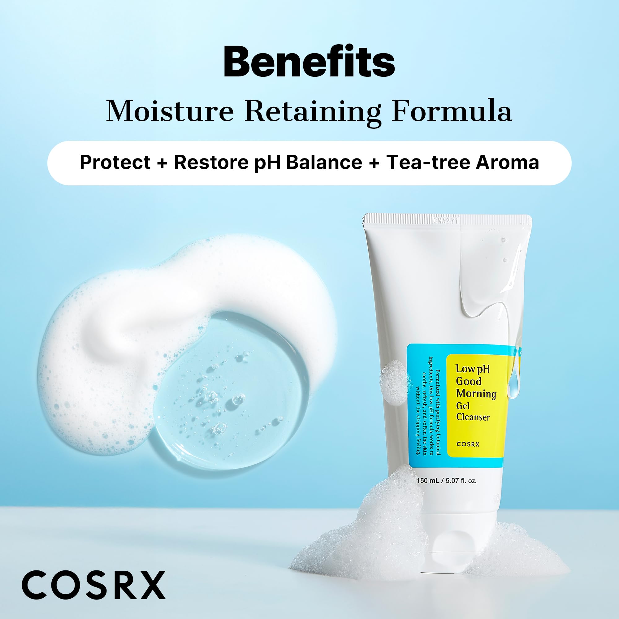 COSRX Low pH Good Morning bottle on shelf signals daily use in morning routines.
