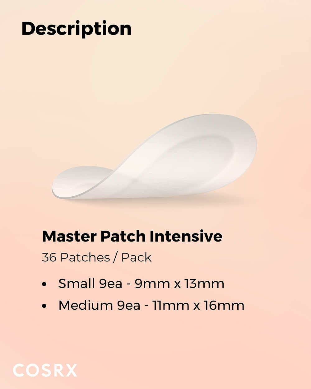 COSRX Master Patch Intensive before-after close-up showing patch effect.
