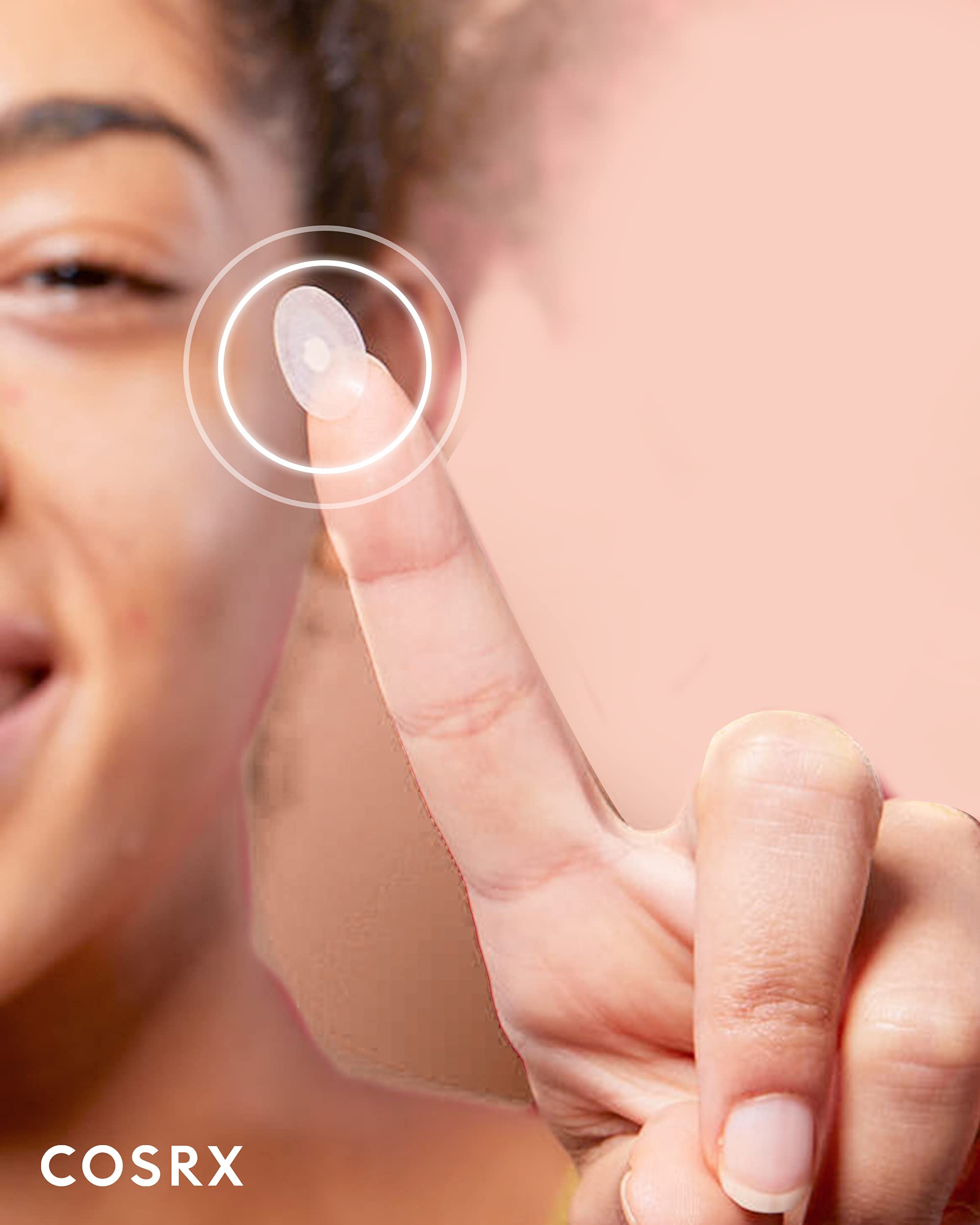 COSRX Master Patch Intensive clear-edge close-up showing seamless, matte blend.