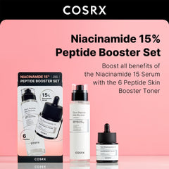 COSRX niacinamide 15% serum bottle calms minor redness and smooths skin.