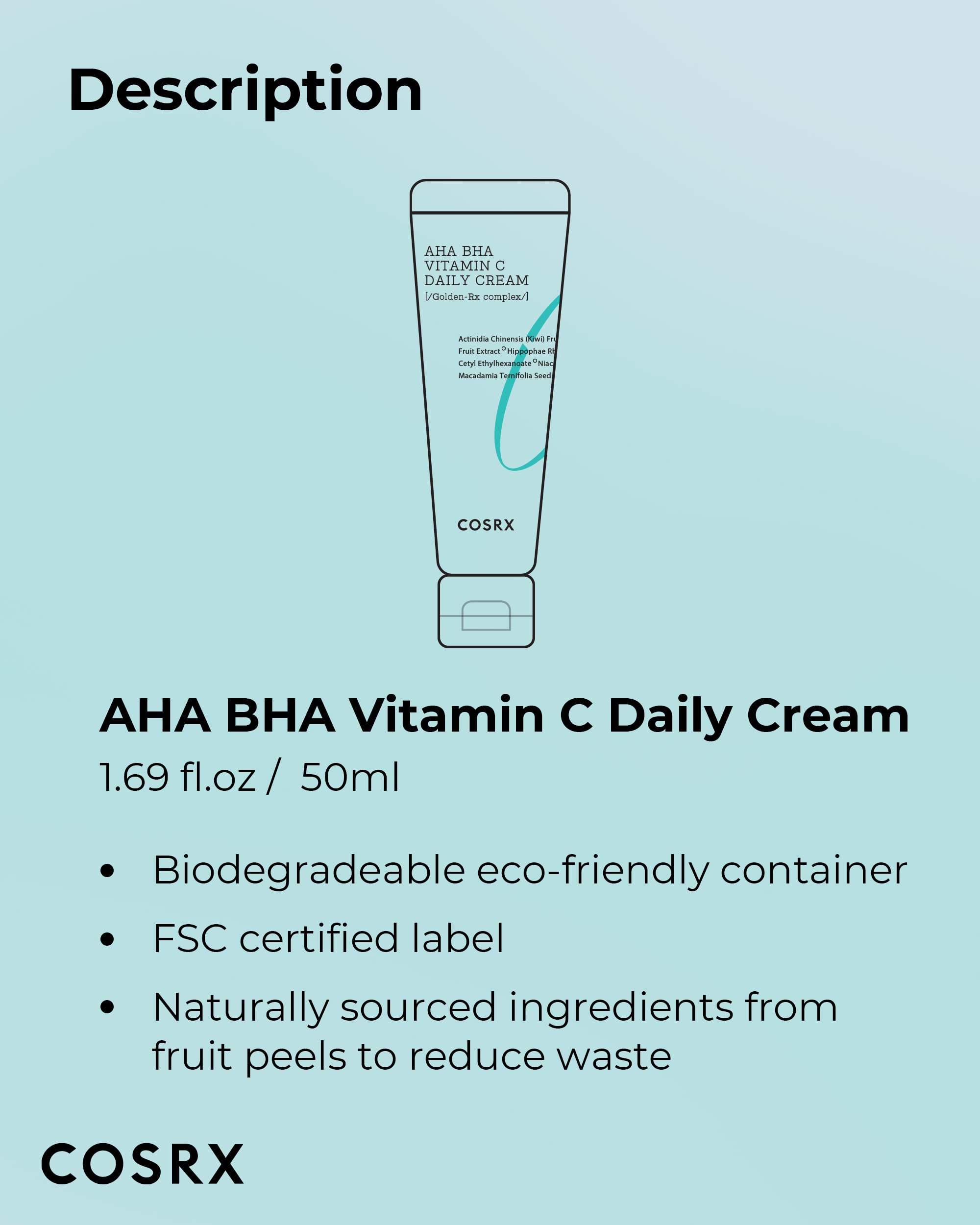 Patch test reminder for CosRX AHA BHA Vitamin C Daily Cream.