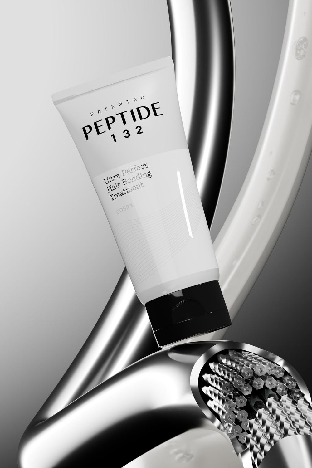 Peptide-132 application on damp hair for intensive conditioning