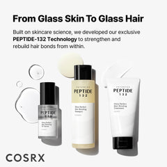 COSRX Peptide-132 Hair Oil Serum bottle adds shine and frizz control.
