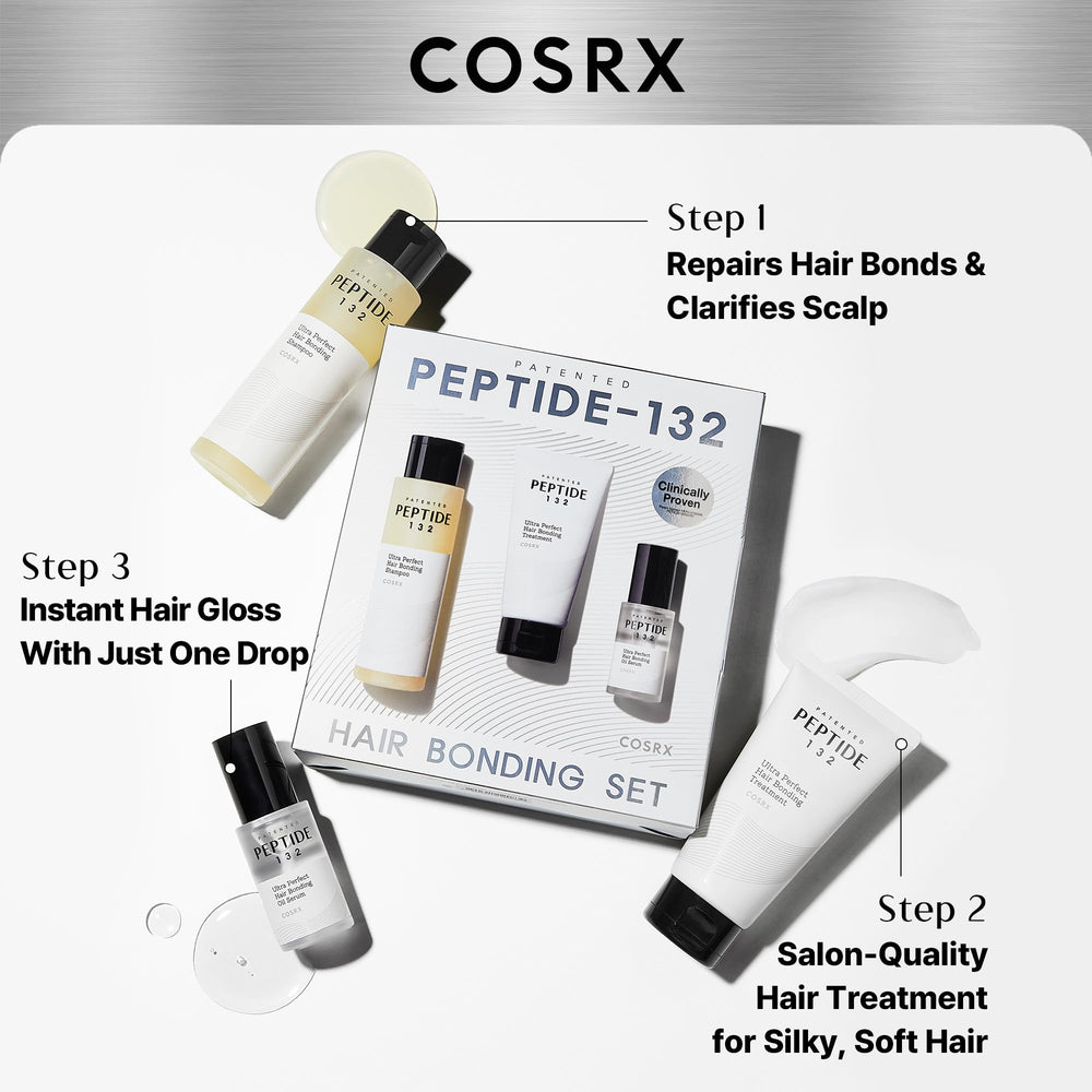 COSRX Peptide-132 Hair Treatment tube boosts bond repair and conditioning.