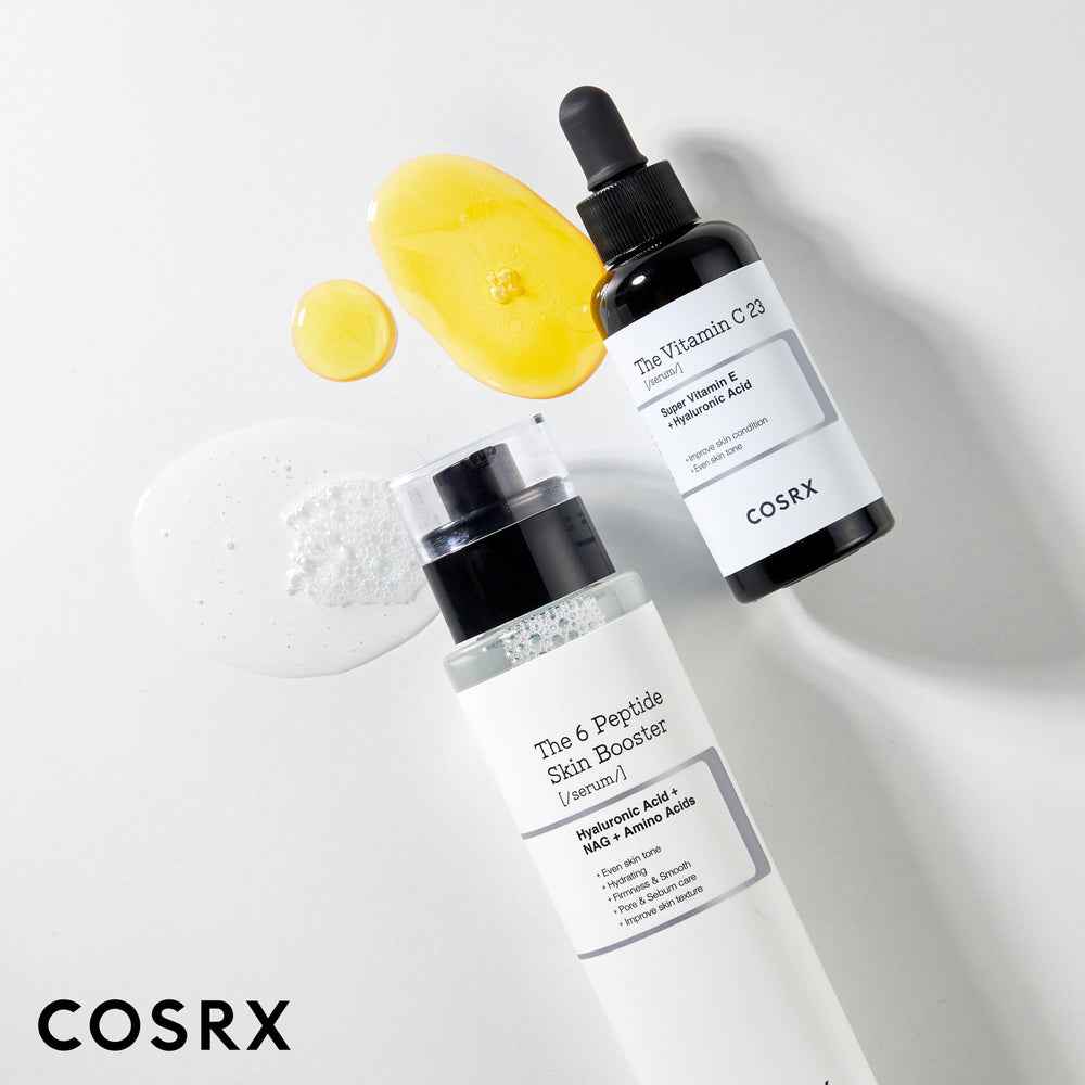 COSRX Peptide Booster Toner bottle displayed on clean surface for routine layering
