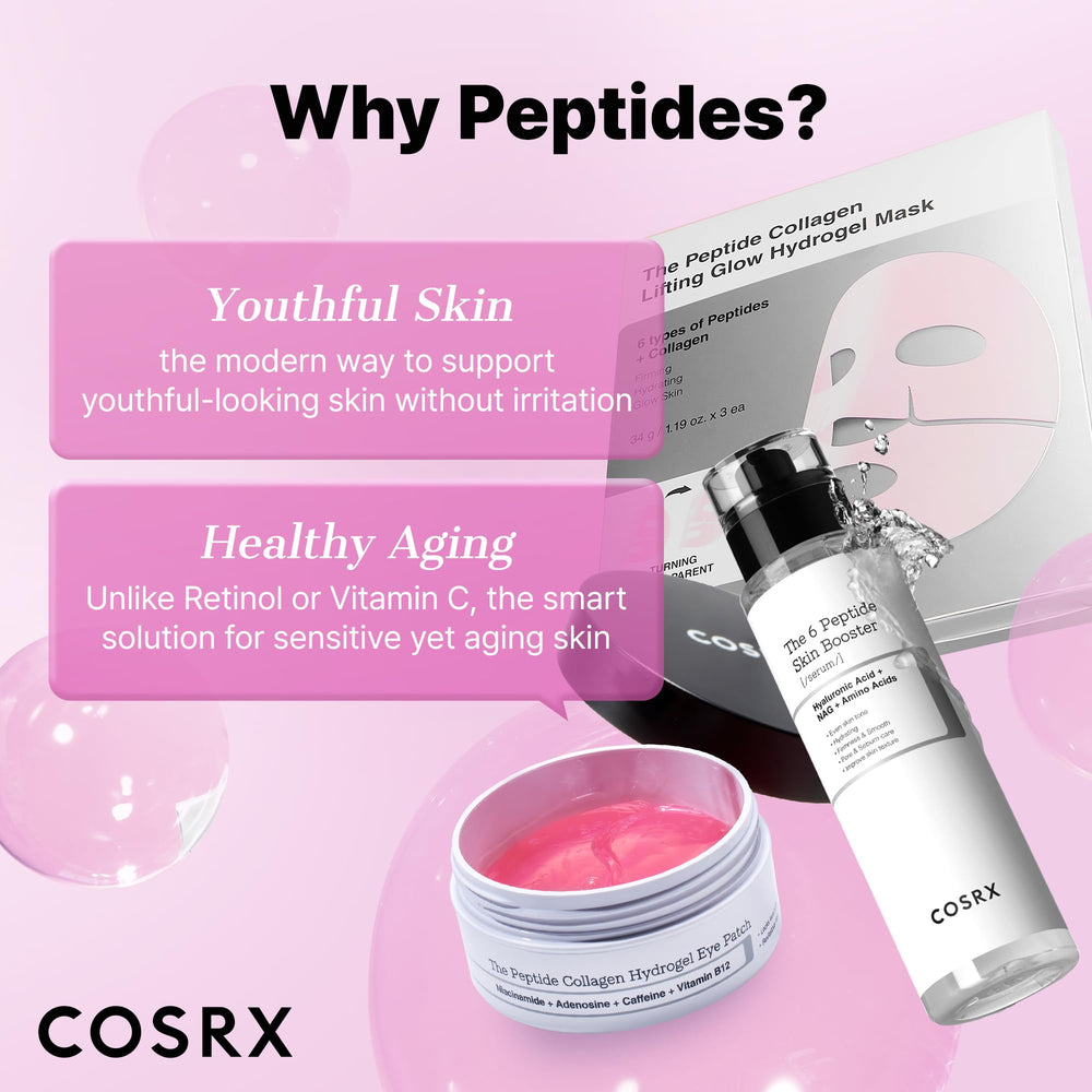 COSRX pink peptides collagen hydrogel surface provides quick hydration