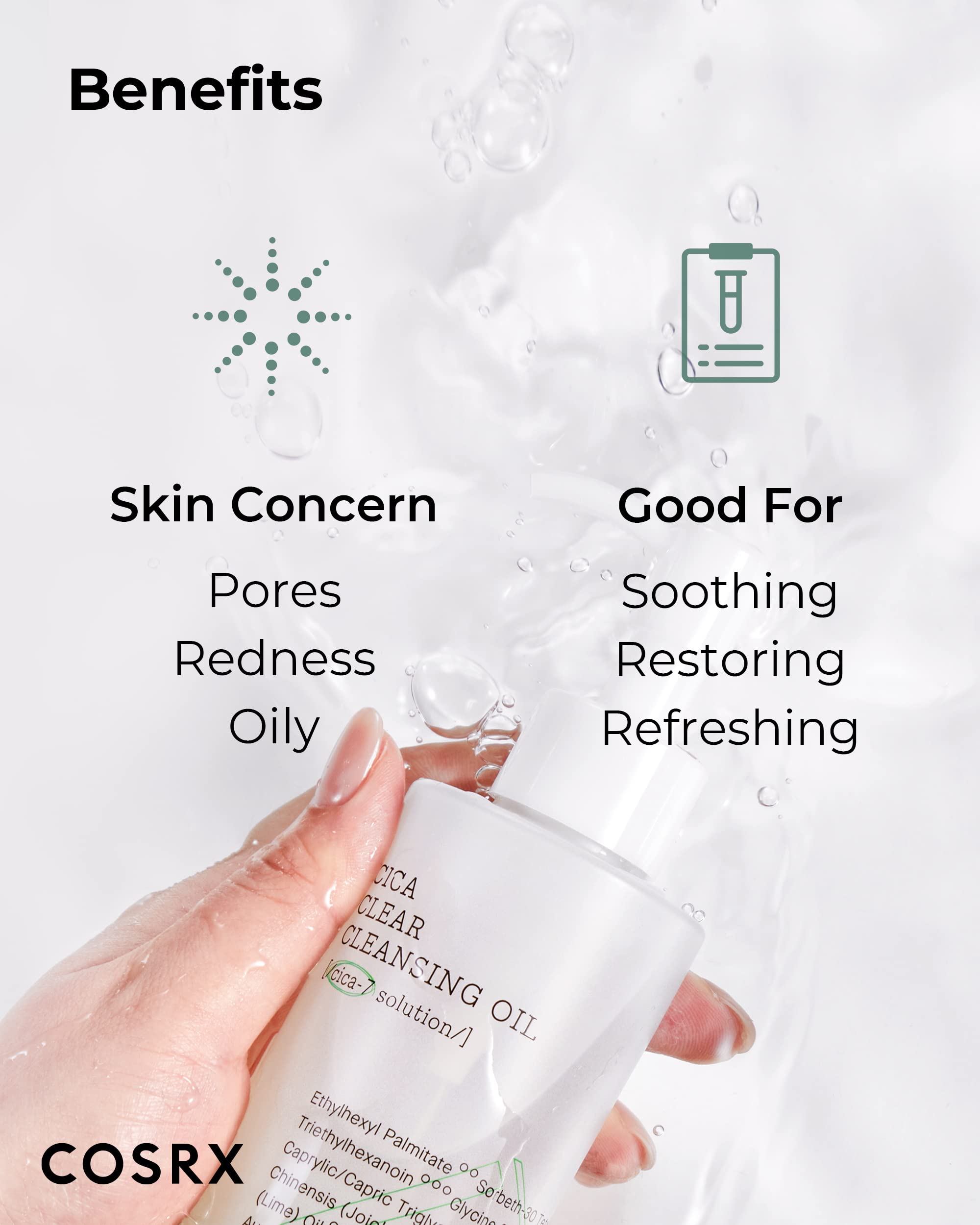 Cica-7 Complex with plant oils visualizing soothing ingredients.