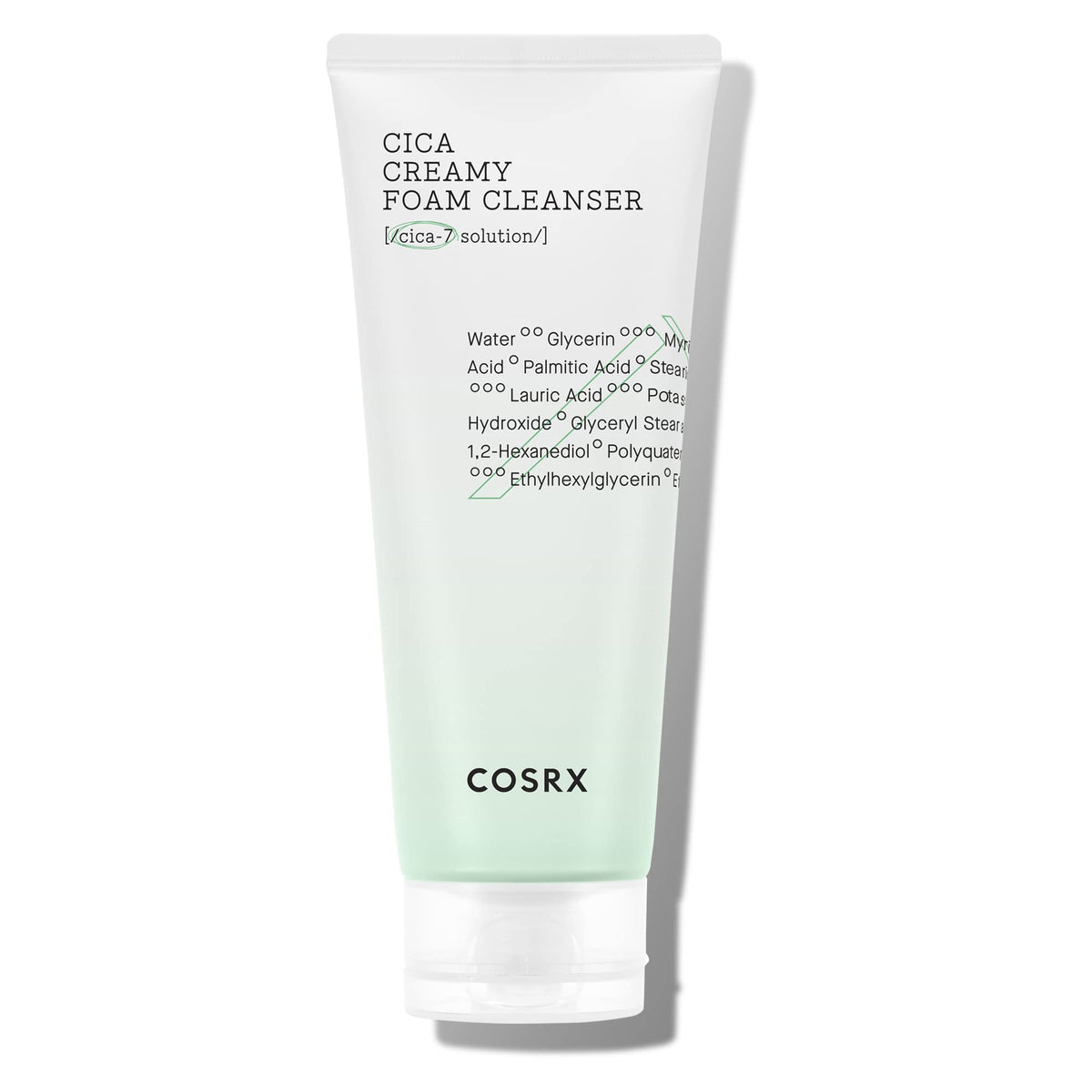 COSRX Pure Fit Cica Creamy Foam Cleanser bottle, gentle cleansing for sensitive skin