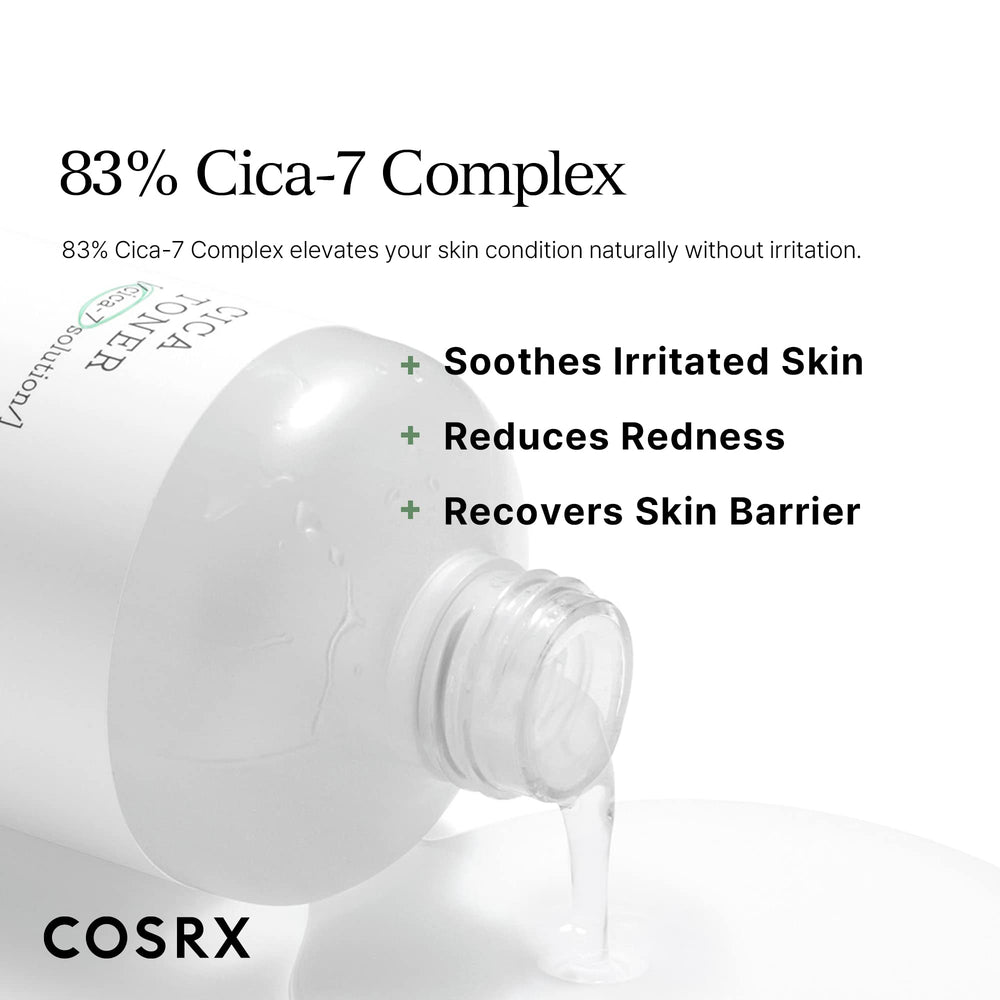 COSRX Pure Fit CICA Toner liquid swirl shows lightweight texture.